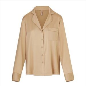 SKIMS Silk Pajama Set – Honey | Top L, Bottoms XL